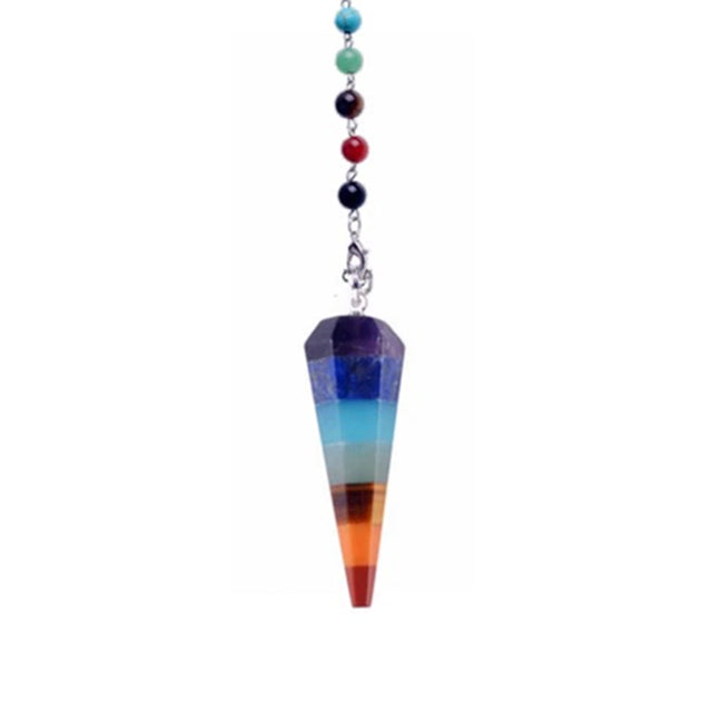 crystal chakra pyramid chakra -stones weighted spiritual dowsing pendulum with chain for spiritual divination and making decisions