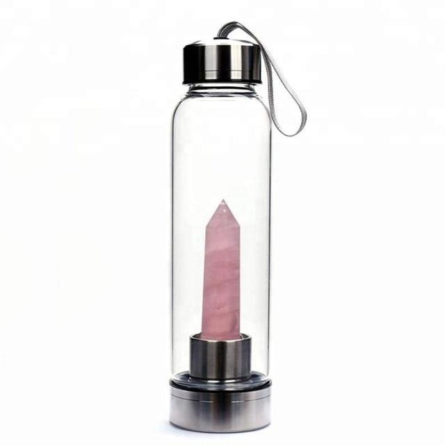 Obelisk Natural Crystal Bottle<br>3 Crystal Choices